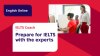 Icon about IELTS Coach English courses from the British Council in SIngapore. Text on screen reads ‘Prepare for IELTS with the experts’.