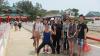 Kusu Island group photo near a pavilion